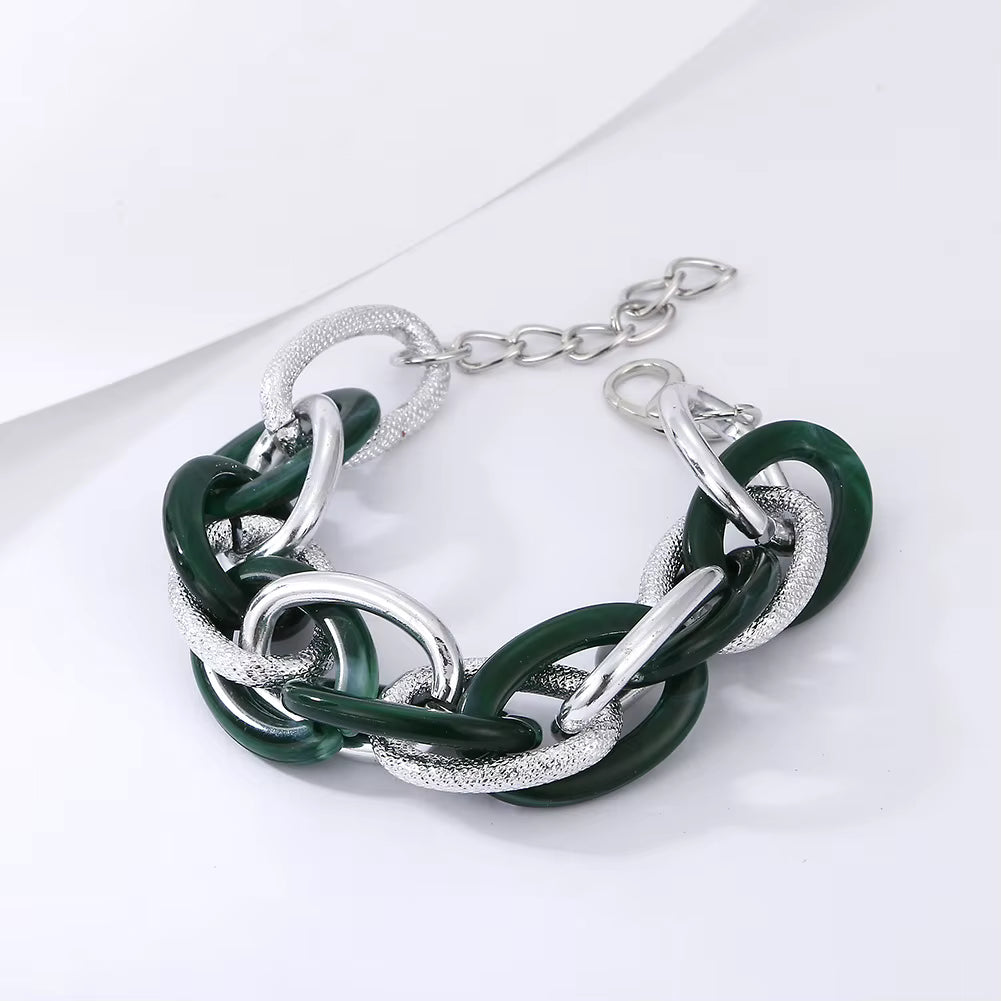 Milano Multilayered chain Bracelet Green