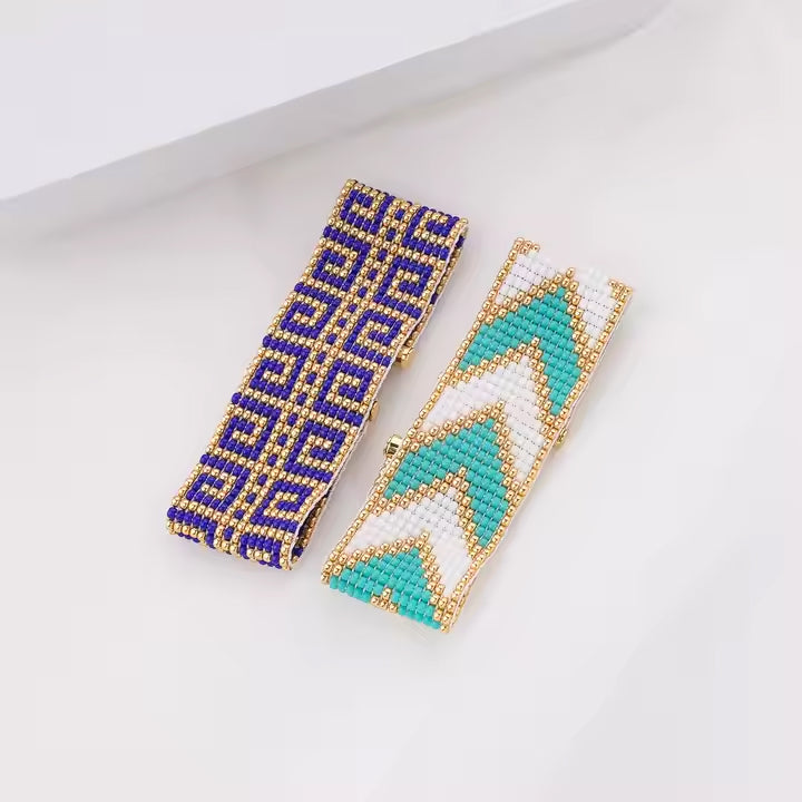 Bracelet Tokyo Miyuki multicolore bleu marine doré