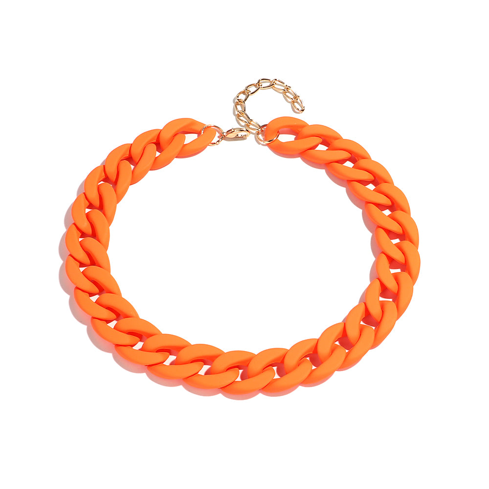 Firenze Vintage Chain Orange Necklace