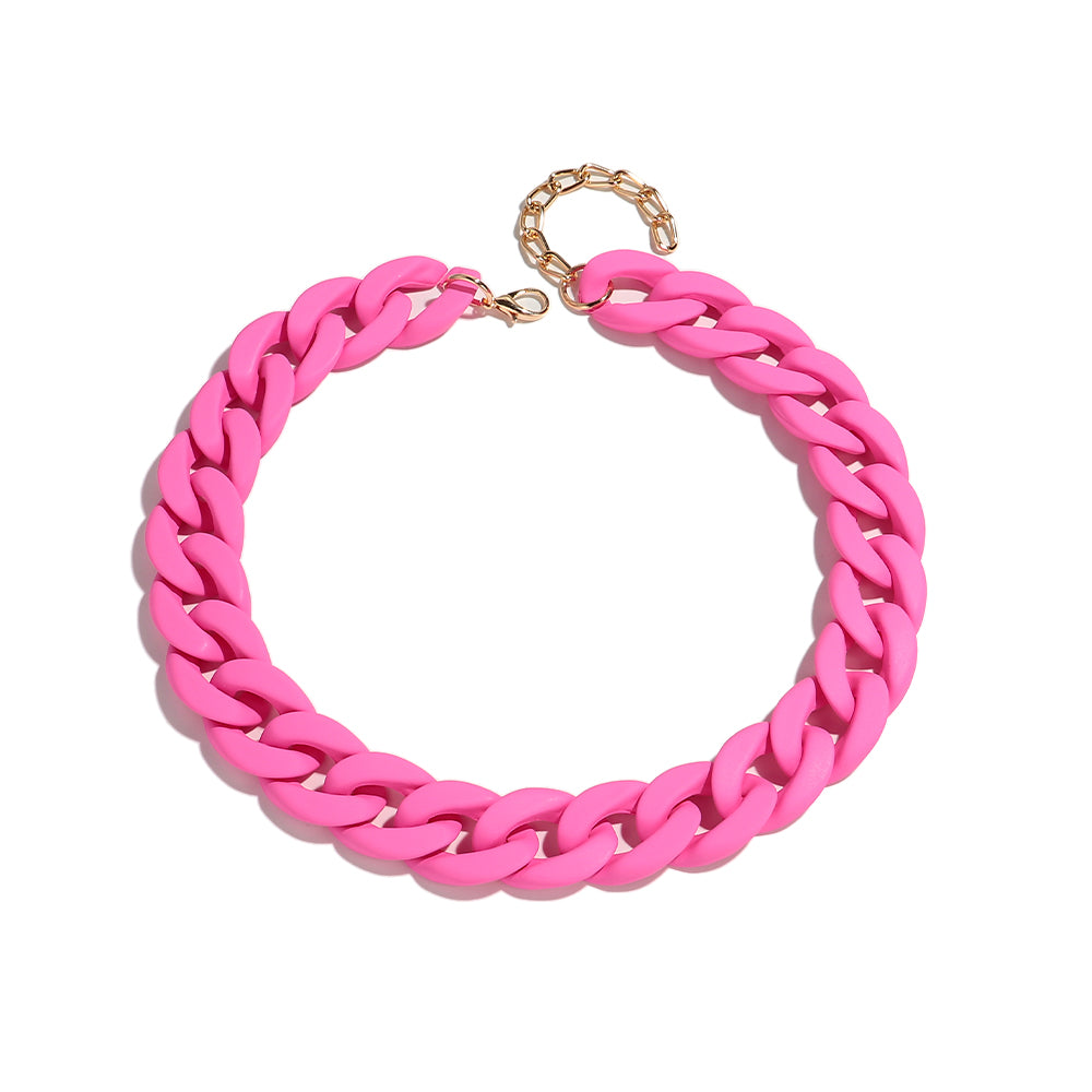 Firenze Vintage Chain Pink Necklace