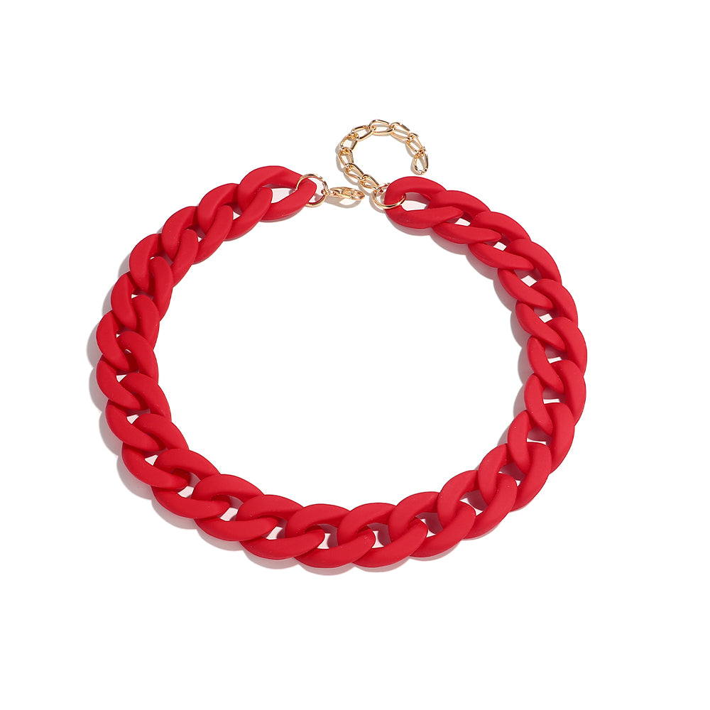 Firenze Vintage Chain Red Necklace