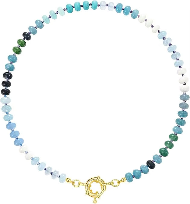 Ibiza  Blue Green Aqua Choker Necklace