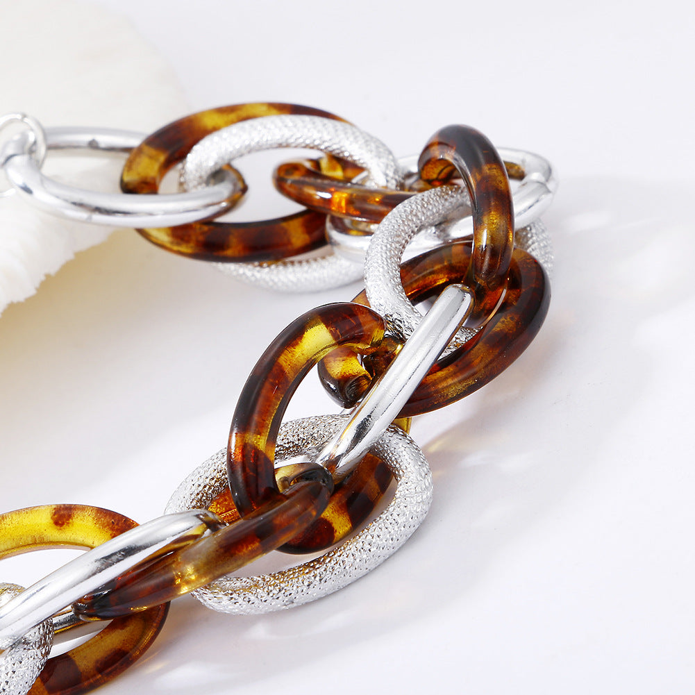 Milano Multilayered chain Bracelet  Leopard Brown