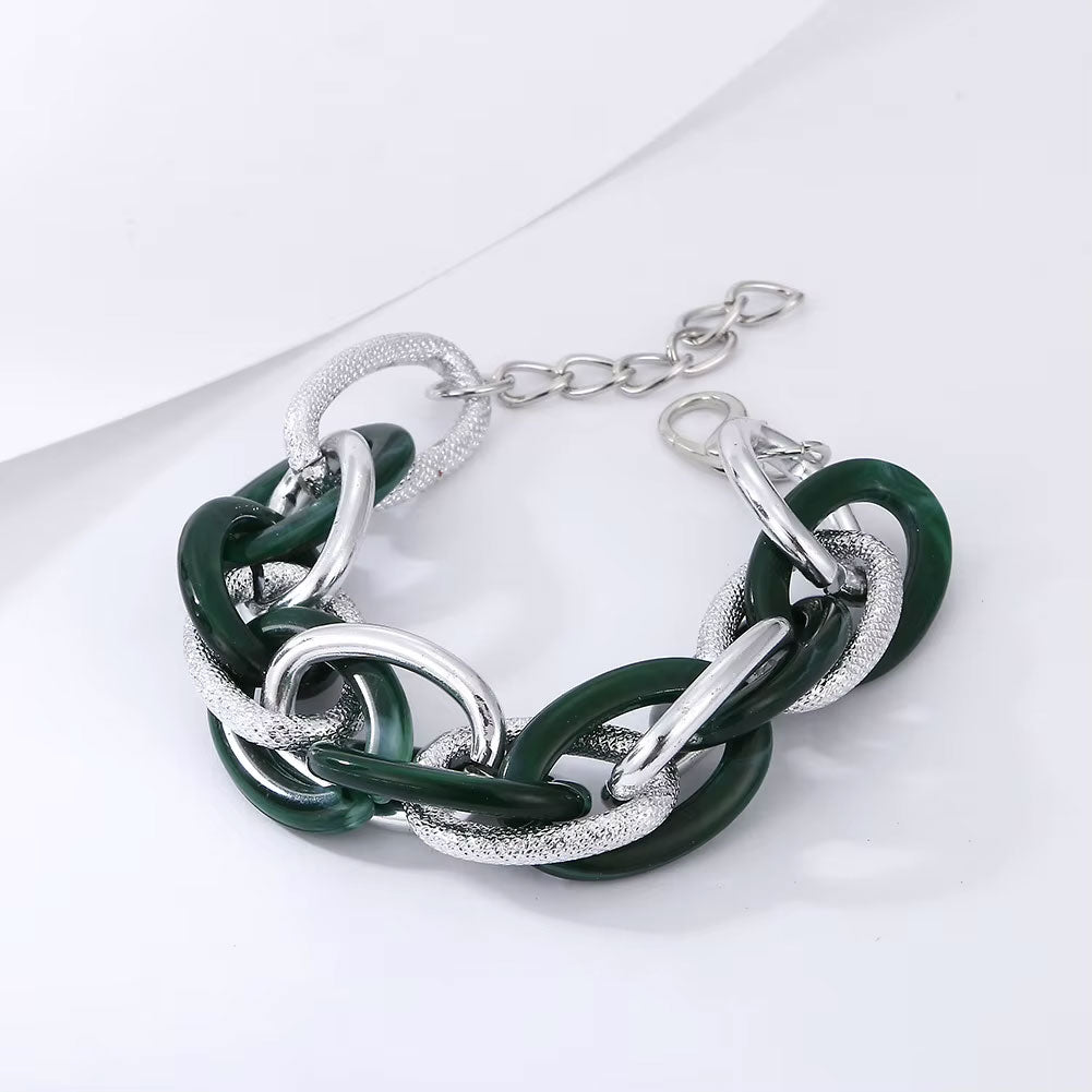 Milano Multilayered chain Bracelet  Green