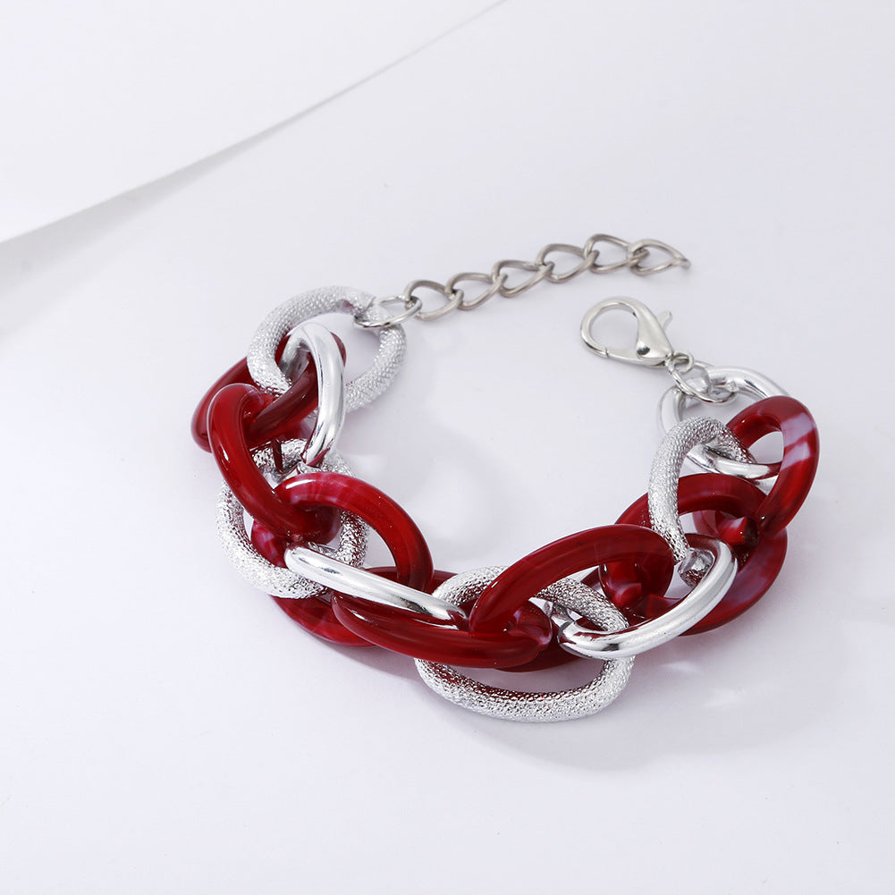 Milano Multilayered chain Bracelet  Red