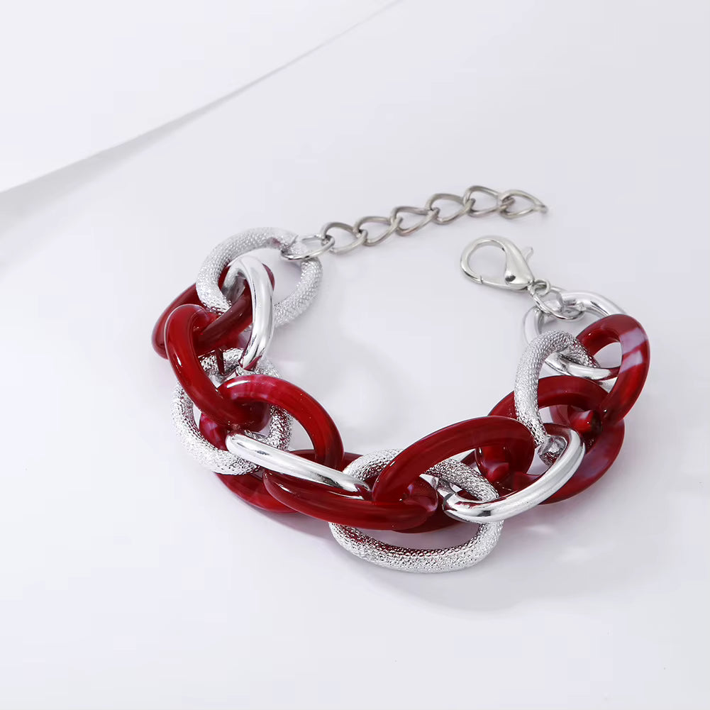 Milano Multilayered chain Bracelet  Red