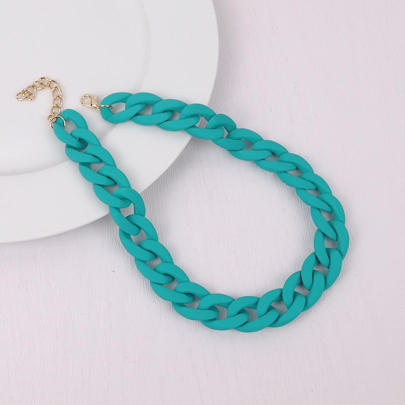 Firenze Vintage Chain Petrol Blue Necklace