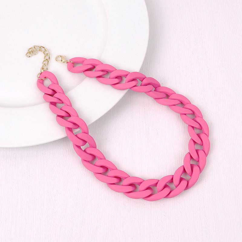 Firenze Vintage Chain Pink Necklace