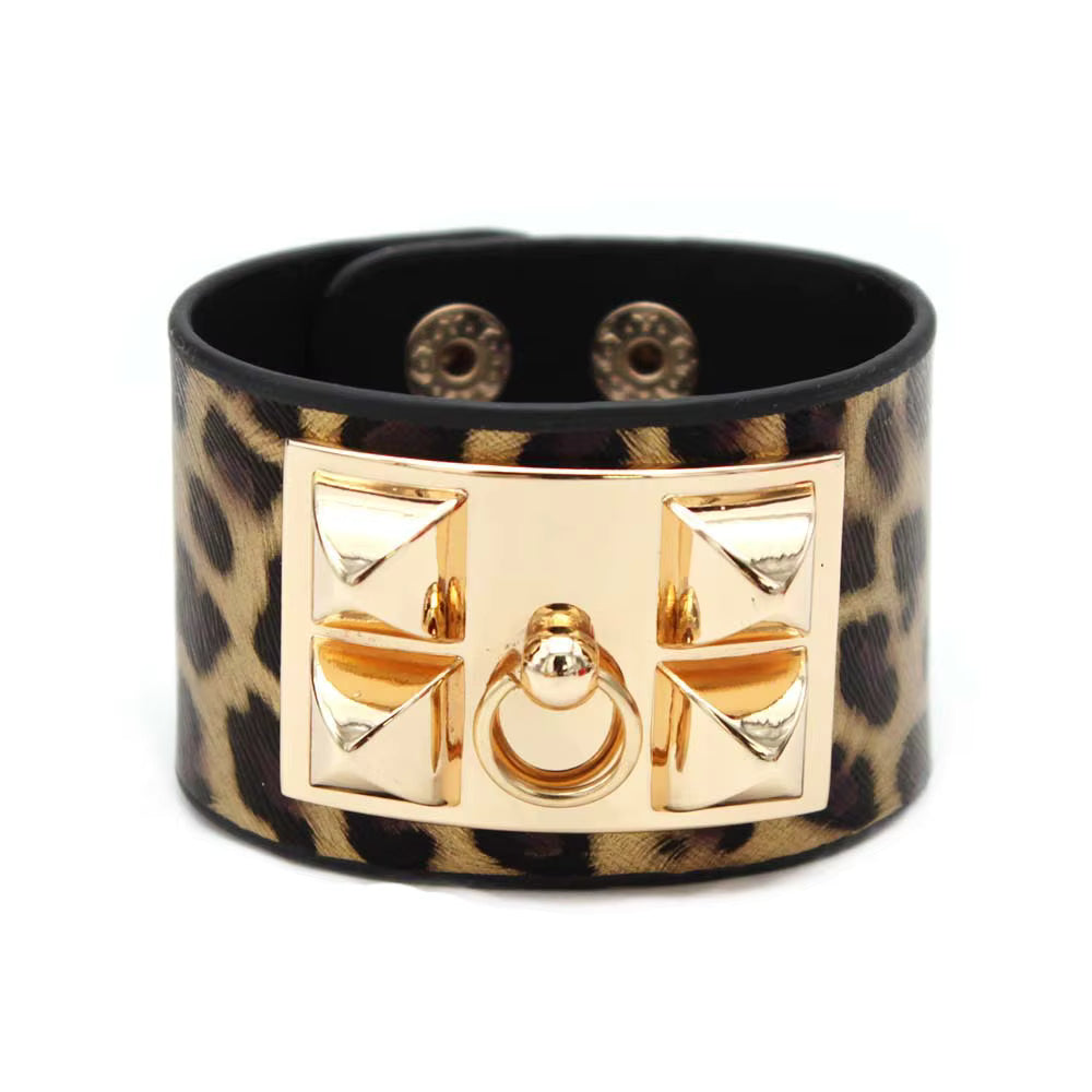 London Punk Bracelet Leopard Rockabilly